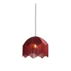 Bordo rdeča viseča svetilka s tekstilnim senčilom o 40 cm Malacia – Light & Living