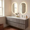 Skye Decor Set kupatilskog ormarića sa umivaonikom i ogledalom, 2 dela, Bež