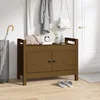 Vidaxl Klop za predsobo medeno rjava 80x40x60 cm trdna borovina