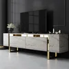 Hanah Home TV Komoda Yildiz, 180x50x30 cm, Sivo-Zlatne boje