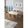Hanah Home Set Trpezarijski sto i 6 stolica Zen, Oker-beli