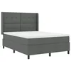 Vidaxl LED Box Spring Postelja Temno siva 140 x 200 cm blago