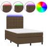 vidaXL vidaXL Box spring postelja z vzmetnico LED tem. rjava 120x190 cm blago, (21111359)