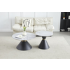 Klub sto CT 6055 Set, Bela keramička ploča /Drvo metalno postolje fi800 + fi600mm ( 800-609 )