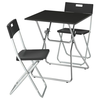 GUNDE / GUNDE Sto i 2 sklopive stolice, preklopno crna/crna, 67x67 cm