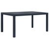 VIDAXL vrtna miza - izgled ratana (150x90x72cm, plastika), antracit