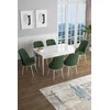 Hanah Home Set Trpezarijski sto i 6 stolica Han, Zeleno-beli