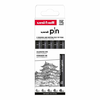 Marker Uni pin set 0,1/0,3/0,5/0,7/0,9 mm crni Classic 5/1