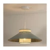 Duolla - Luster na sajli RIO RATTAN 1xE27/15W/230V prečnik 45 cm zelena/ratan