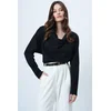 Trend Alacati Stili Ženska bluza dugih rukava Alc-X13126, Crna