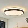 Lindby LED stropna svetilka Hudsona, premer 49 cm, les, rjava - Dnevna soba/jedilnica - Sodobni - bela, temno lesena