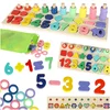 Luniks Montessori leseni sortirnik številk 3v1 (13 x 36 cm)