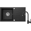 Deante ZQZ 2113 Sudopera, 1 korito, 15cm, Granitna + BEN 262M Slavina, 355mm, Crna