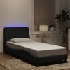 Okvir kreveta s LED-om bez madraca crni 90 x 190 cm baršunasti