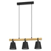 EGLO viseća lampa BOYLE 3xE27 78 cm crna drvo koža 43636