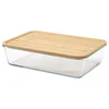 IKEA 365+ Posuda za hranu s poklopcem, veliko pravougaono/staklo bambus, 3.1 l
