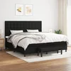 Greatstore Box spring postelja z vzmetnico črn 200x200 cm blago