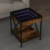 Stolić s beskonačnim LED svjetlima boja hrasta 40x40x49 cm