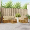 Setovi sofa s jastukom 6 pcs Prirodna i bež Čvrsto drvo akacije