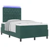 vidaXL vidaXL Box Spring postelja z vzmetnico in LED temno zelena 120x200 cm žamet, (22050138)