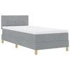Vidaxl LED Box Spring Postelja Svetlo siva 90 x 190 cm blago
