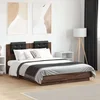 Okvir kreveta s uzglavljem LED boja smeđeg hrasta 135 x 190 cm