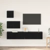 Set TV komoda Zidne 3 pcs Crni hrast Konstruirano drvo