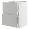 METOD / MAXIMERA Pod.element, 2fronta/2vis.fioke, bela/Havstorp svetlosiva, 60x60 cm