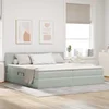 Krevet s od storage Svijetlo siva 200 x 200 cm Baršun