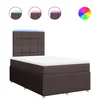 Vidaxl Box spring postelja z vzmetnico temno rjav 120x200 cm blago