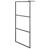 Pregrada za tuširanje s prozirnim staklom ESG crna 100 x 195 cm