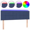 Vidaxl LED posteljno vzglavje modro 144x5x78/88 cm blago