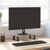 Stalak za monitor crni 40x20x8 cm kaljeno staklo i metal