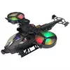 Vojaški helikopter z velikimi krili, luči, zvok