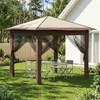 Gazebo s 4 bočne strane 2,6 x 2,6 m Krema i smeđa