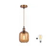 BRILAGI - LED luster na sajli RETRO GLASS 1xE27/60W/230V prečnik 14 cm zlatna/dimljeno braon