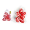 Rdeče okrasno plastično jajce 6 cm, 6 kosov v vrečki iz organze