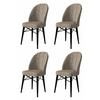 HANAH HOME Set 4 stolice Ritim Cappuccino Black