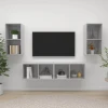Zidni TV ormarići 4 kom siva boja betona od konstruiranog drva