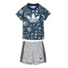 adidas Komplet majica in kratke hlače Liberty London JY3017 Mornarsko modra Regular Fit