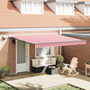 Skrovita tenda Crvena i bijela 400 ×350 cm tkanina
