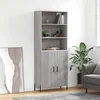 Greatstore Visoka komoda siva sonoma 69,5x34x180 cm inženirski les
