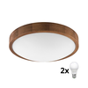 Brilagi - LED plafonsko svetlo CARVALHO SLIM 2xE27/60W/230V hrast-trešnja, prečnik 37 cm