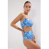 Trendyol Multicolored Floral Patterned Strapless Tunnel Bikini Top