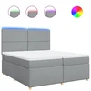vidaXL vidaXL Box spring postelja z vzmetnico svetlo siva 200x200 cm blago, (21304715)