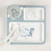 KikkaBoo Set posuđa 4 dela Dinosaur Blue