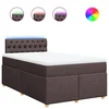 Vidaxl Box spring postelja z vzmetnico temno rjava 120x190 cm blago