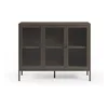 Siva kovinska vitrina 121x90x40 cm Layna – Marckeric