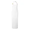 HUGO Cocktail obleka Shagar 50557781 Écru Slim Fit