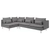 SÖDERHAMN Ugaona sofa, 4-sed, bez stranice/Tonerud siva